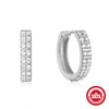 Wholesale Simple Ins Style S925 Sterling Silver Double Row Luxury Diamond Earring With Geometric Pattern And Electroplating For Women