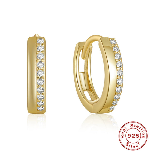 Wholesale Simple Ins Style S925 Sterling Silver Double Row Luxury Diamond Earring With Geometric Pattern And Electroplating For Women