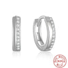 Wholesale Simple Ins Style S925 Sterling Silver Double Row Luxury Diamond Earring With Geometric Pattern And Electroplating For Women