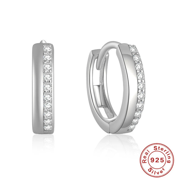 Wholesale Simple Ins Style S925 Sterling Silver Double Row Luxury Diamond Earring With Geometric Pattern And Electroplating For Women
