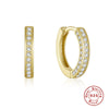 Wholesale Simple Ins Style S925 Sterling Silver Double Row Luxury Diamond Earring With Geometric Pattern And Electroplating For Women