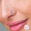 Wholesale Simple Ins Style S925 Sterling Silver Unisex Crown Body Puncture Cartilage Nose Ring With Gold Inlaid And U Shape Design