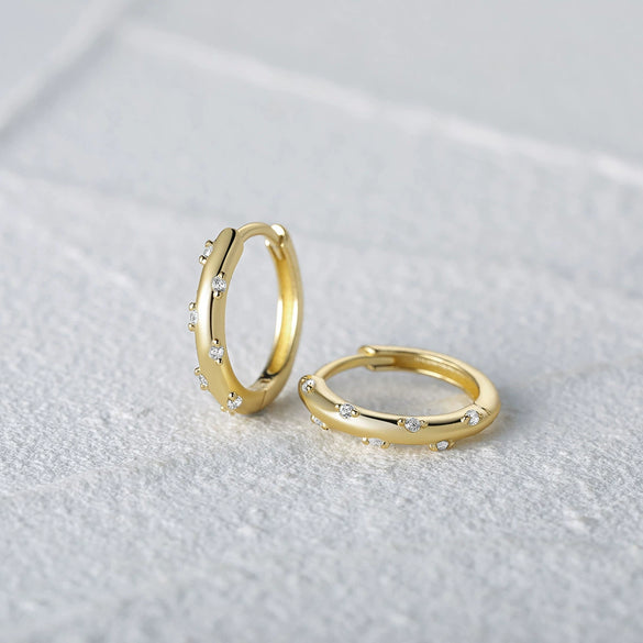 Wholesale Simple Ins Style Sterling Silver Geometric Zircon Earrings With Electroplating For Women