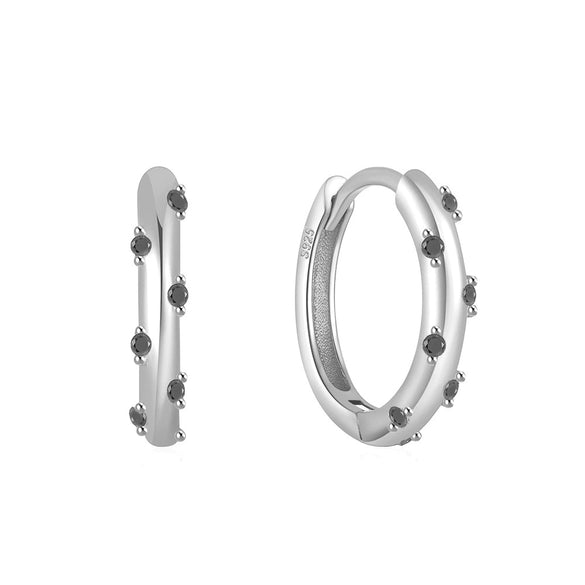 Wholesale Simple Ins Style Sterling Silver Geometric Zircon Earrings With Electroplating For Women