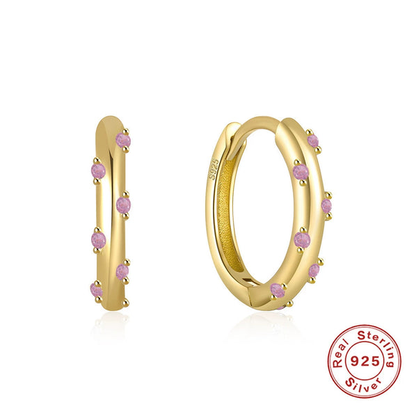 Wholesale Simple Ins Style Sterling Silver Geometric Zircon Earrings With Electroplating For Women