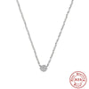Wholesale Simple Ins Style 925 Sterling Silver Round Diamondencrusted Geometric Ochain Women's Collarbone Necklace With Electroplating