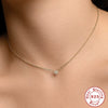 Wholesale Simple Ins Style 925 Sterling Silver Round Diamondencrusted Geometric Ochain Women's Collarbone Necklace With Electroplating