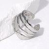 Wholesale Simple Irregular Female Stainless Steel Ring With 18K Gold Plated Electroplating And Geometric Design