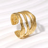 Wholesale Simple Irregular Female Stainless Steel Ring With 18K Gold Plated Electroplating And Geometric Design