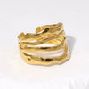 Wholesale Simple Irregular Female Stainless Steel Ring With 18K Gold Plated Electroplating And Geometric Design