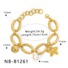 Wholesale Simple Irregular Geometric Heart Fivepointed Star Moon Pendant 18K Vacuum Plated Stainless Steel Unisex Bracelet