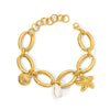 Wholesale Simple Irregular Geometric Heart Fivepointed Star Moon Pendant 18K Vacuum Plated Stainless Steel Unisex Bracelet