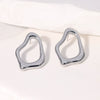 Wholesale Simple Irregular Geometric Heart Rhombus Stainless Steel Titanium Steel Earrings For Women With Electroplating