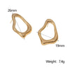 Wholesale Simple Irregular Geometric Heart Rhombus Stainless Steel Titanium Steel Earrings For Women With Electroplating