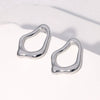 Wholesale Simple Irregular Geometric Heart Rhombus Stainless Steel Titanium Steel Earrings For Women With Electroplating