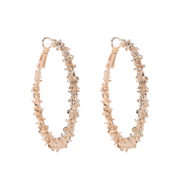 Wholesale Simple Irregular Spiny Circle Alloy Earrings With Electroplating Geometric Design For Women