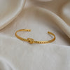 Wholesale Simple Knotted Open Bracelet Stainless Steel 18K Gold Electroplated Retro Bracelet For Women