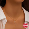 Wholesale Simple Ladies Clavicle Necklace In Geometric Design Made Of S925 Sterling Silver With Zircon Inlay