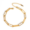 Wholesale Simple Ladies Stainless Steel Cross Chain Bracelet With Pvd Furnace Vacuum Real Gold Plating And Niche Geometric Design