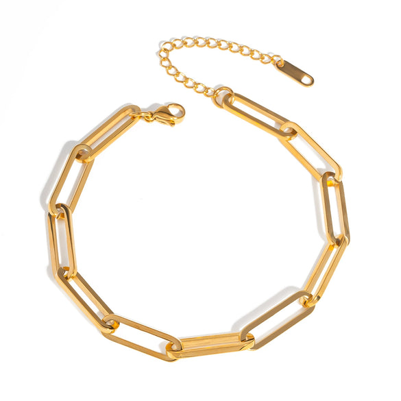 Wholesale Simple Ladies Stainless Steel Cross Chain Bracelet With Pvd Furnace Vacuum Real Gold Plating And Niche Geometric Design