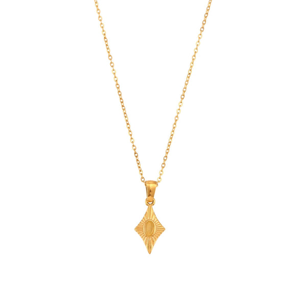 Wholesale Simple Light Luxury Allmatch Sweater Chain Jewelry With Heartshaped Artificial Opal Pendant Necklace Stainless Steel Geometric Pattern Electroplating For Women