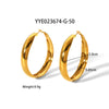 Wholesale Simple Light Luxury Arc Ring Earrings In Stainless Steel With Geometric Design And Pvd Furnace Real Gold Electroplating For Women