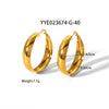 Wholesale Simple Light Luxury Arc Ring Earrings In Stainless Steel With Geometric Design And Pvd Furnace Real Gold Electroplating For Women