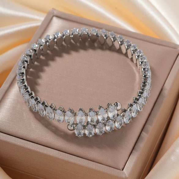 Wholesale Simple Light Luxury Copper Zircon Set Bracelet Jewelry For Female