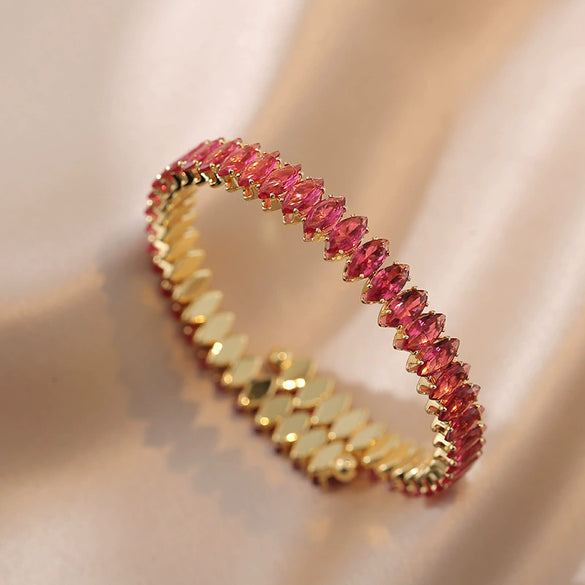 Wholesale Simple Light Luxury Copper Zircon Set Bracelet Jewelry For Female
