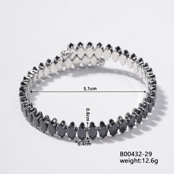 Wholesale Simple Light Luxury Copper Zircon Set Bracelet Jewelry For Female