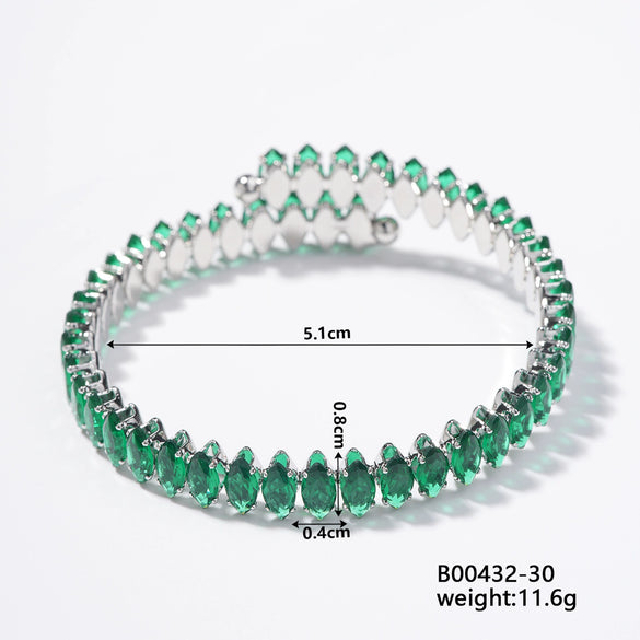 Wholesale Simple Light Luxury Copper Zircon Set Bracelet Jewelry For Female
