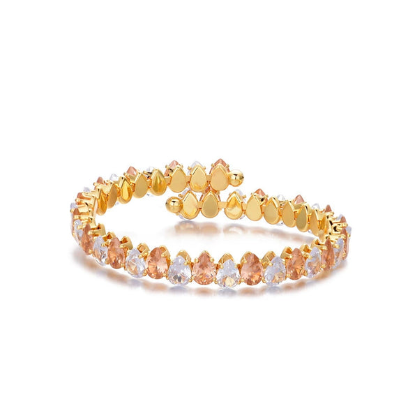 Wholesale Simple Light Luxury Copper Zircon Set Bracelet Jewelry For Female