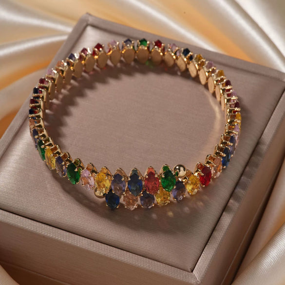 Wholesale Simple Light Luxury Copper Zircon Set Bracelet Jewelry For Female