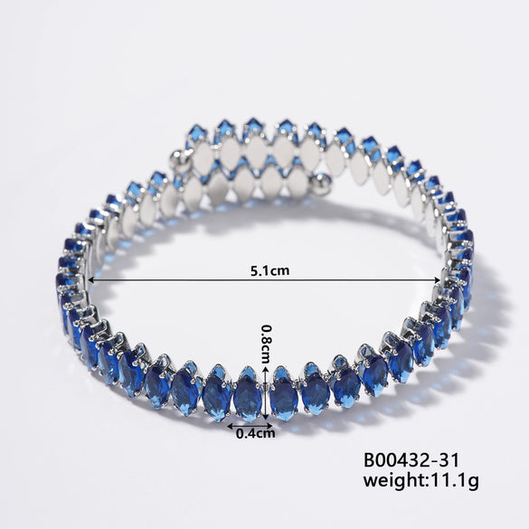 Wholesale Simple Light Luxury Copper Zircon Set Bracelet Jewelry For Female