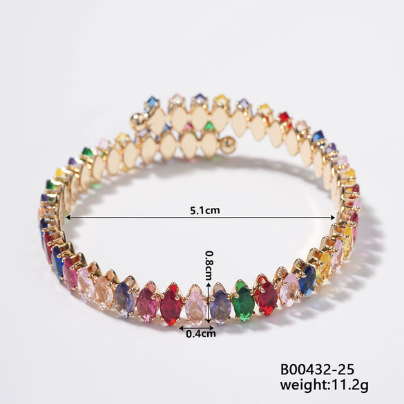 Wholesale Simple Light Luxury Copper Zircon Set Bracelet Jewelry For Female