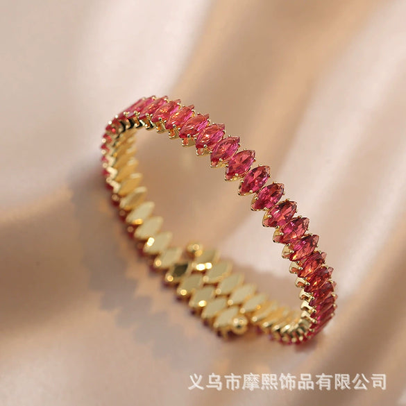 Wholesale Simple Light Luxury Copper Zircon Set Bracelet Jewelry For Female