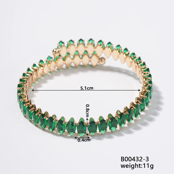 Wholesale Simple Light Luxury Copper Zircon Set Bracelet Jewelry For Female
