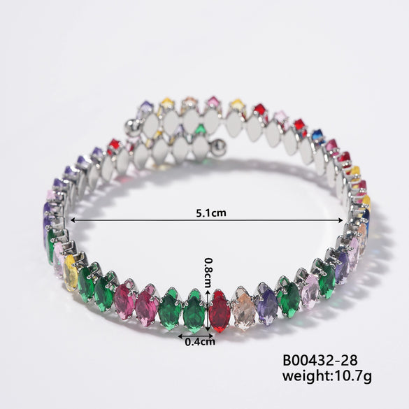 Wholesale Simple Light Luxury Copper Zircon Set Bracelet Jewelry For Female