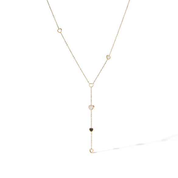 Wholesale Simple Light Luxury Geometric Stainless Steel 18K Gold Plated Love Pendant Necklace For Women