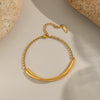 Wholesale Simple Light Luxury Geometric Titanium Steel Bracelet With Pvd Vacuum Real Gold Electroplating For Girls And Women