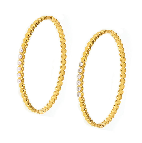 Wholesale Simple Light Luxury Hand Inlaid Stainless Steel Bracelet With Zircon Buckle And Geometric Style Electroplated