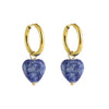 Wholesale Simple Light Luxury Heart Pendant Earrings Copper Electroplated Natural Stone Jewelry
