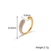 Wholesale Simple Light Luxury Open Two Head Water Drop Shape Micro Inlaid Stainless Steel Ring For Women With Electroplating Process