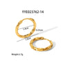 Wholesale Simple Light Luxury Twist Titanium Steel Earrings With Pvd Furnace Real Gold Electroplating