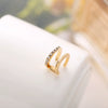 Wholesale Simple Lines Diamond Double C And Double U Shaped Ear Clips For Women And Unisex Made Of Alloy With Rhinestone Design