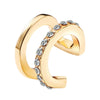 Wholesale Simple Lines Diamond Double C And Double U Shaped Ear Clips For Women And Unisex Made Of Alloy With Rhinestone Design