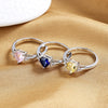 Wholesale Simple Love Niche Style Heartshaped Copper Zircon Ring For Women