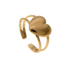 Wholesale Simple Love Shaped Stainless Steel Ring For Women 18K Gold Plated Electroplated