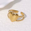 Wholesale Simple Love Shaped Stainless Steel Ring For Women 18K Gold Plated Electroplated