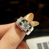Wholesale Simple Men's Moissanite Ring S925 Sterling Silver Geometric Electroplated
